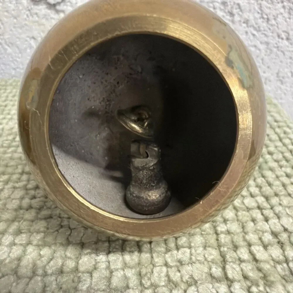 Vintage Pair Of Solid Brass Apple Bells Excellent Teacher Gift Back To School